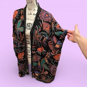 Cute boho tropical crochet trim kimono coverup shawl beach pool date night flowy